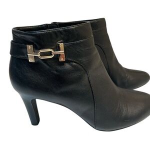 SEXY 3” Heel Black Leather Ankle Boots Sz 8.5